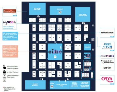 Plan du salon SCE avec l'emplacement des stands